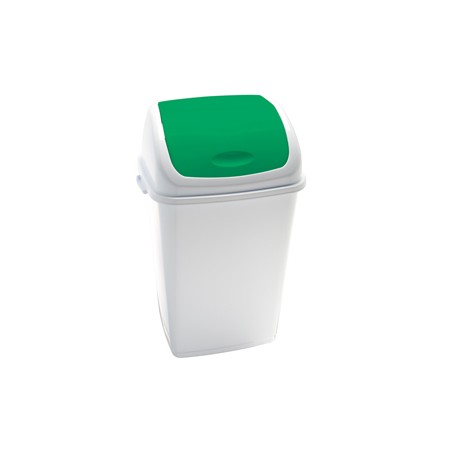 Pattumiera a basculante 50Lt Rif Basic Bianco/Verde