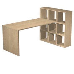 Postazione Home-Office 9 caselle L169 x P104 x H104cm Rovere