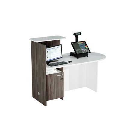 Postazione Reception Concept DX L143 x P83 x H117cm bianco/frass.tosc.