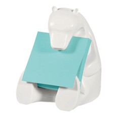 Dispenser Orso+ricarica Post-itÂ® Super Sticky Z-Notes 76x76mm azzurro acquamarin