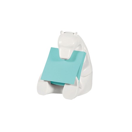 Dispenser Orso+ricarica Post-itÂ® Super Sticky Z-Notes 76x76mm azzurro acquamarin