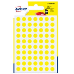 Blister 490 etichetta adesiva tonda PSA giallo Ã˜8mm Avery