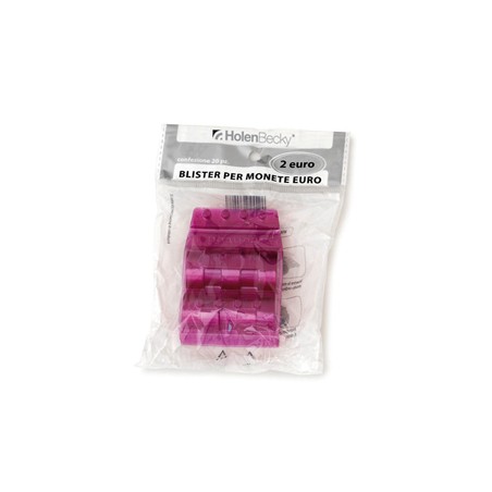 Blister 20 Portamonete in PVC 2euro viola