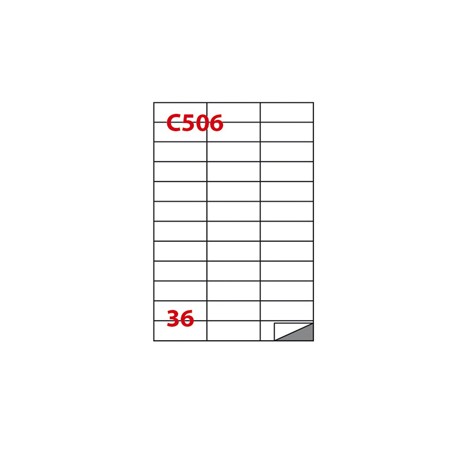 Etichetta adesiva C/506 bianca 100fg A4 70x24,75mm (36et/fg) Markin