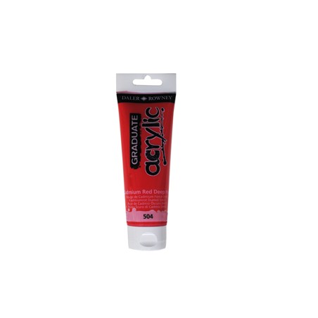 Colore acrilico fine Graduate tubo 120ml rosso cadmio scuro imit. Daler Rowney