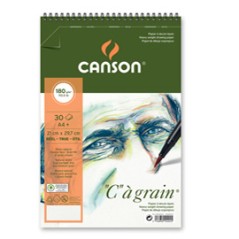 Album spiralato lato corto "C" A' GRAIN A4+ 30 fg. 180 gr. Canson