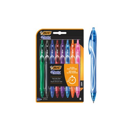 Astuccio 8 penna sfera scatto colori assortiti Gelocity quick dry BICÂ®