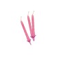 12 candeline c/supporto h. 8cm rosa Big Party