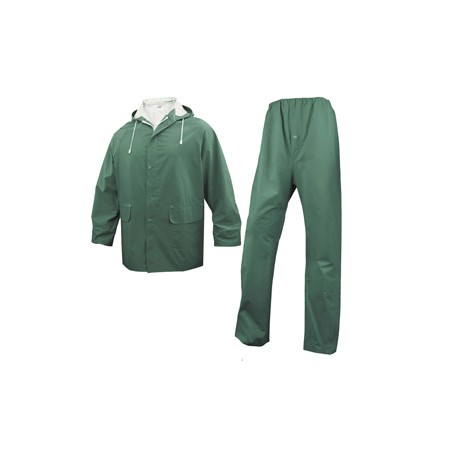 COMPLETO IMPERMEABILE EN304 Tg. XXL verde (giacca+pantalone)