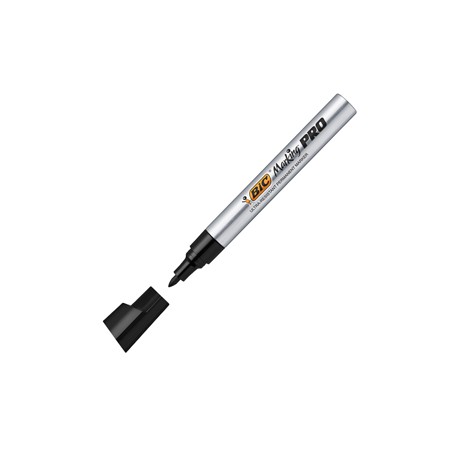 Scatola 12 marcatori Nero punta tonda Marking Pro Bic