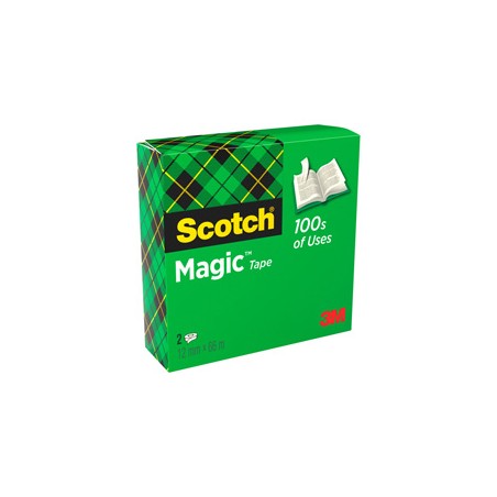 Scatola 2 rotoli nastro adesivo ScotchÂ® Magicâ„¢ 810-1266 12mmx66mt per BORDURE