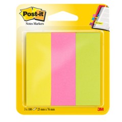 SEGNAPAGINA Post-itÂ® 671-3 (300FG) 3COLORI INDEX 25X76MM IN CARTA