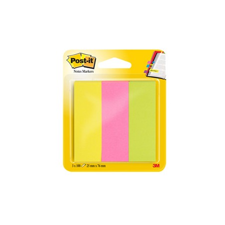 SEGNAPAGINA Post-itÂ® 671-3 (300FG) 3COLORI INDEX 25X76MM IN CARTA