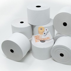 Rotolo carta termica BPA free 55gr neutra 57mmx130mt Ã˜100mm distr. self service