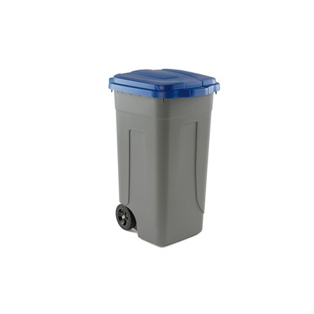 Bidone mobile Cento 100Lt grigio c/coperchio blu per raccolta differenziata