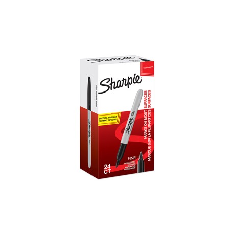 Value Pack 20+4 marcatore Sharpie nero permanente punta fine