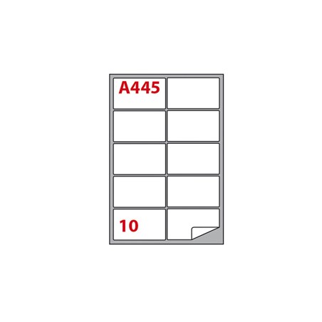 Etichetta adesiva A/445 bianca 100fg A4 99,6x57mm (10eti/fg) Markin