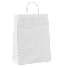 25 shoppers carta 18x8x24CM bianco neutro cordino