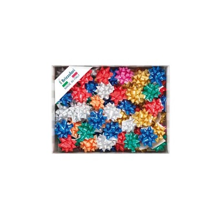 100 stelle nastro liscio 6800 10mmxÃ˜5cm colori assortiti natale Brizzolari