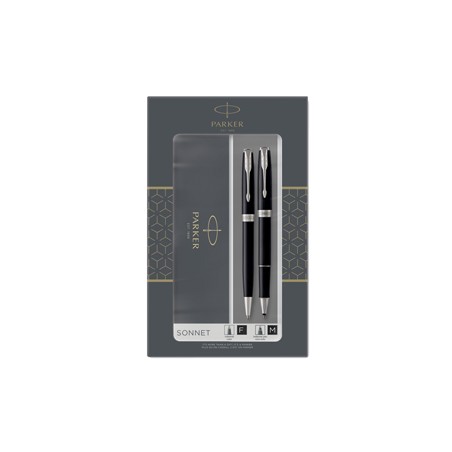 Gift Set sfera M + roller F Sonnet Black CT Parker