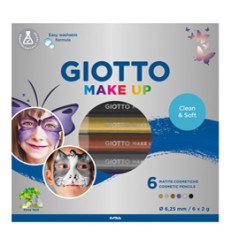 Set 6 matite cosmetiche Make Up colori metal mina da Ã˜ 6,5mm Giotto