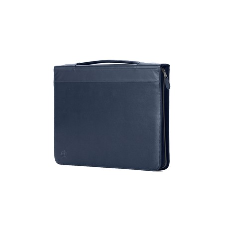 Portablocco Office con manico in ecopelle c/zip dim. 28x36cm blu INTEMPO