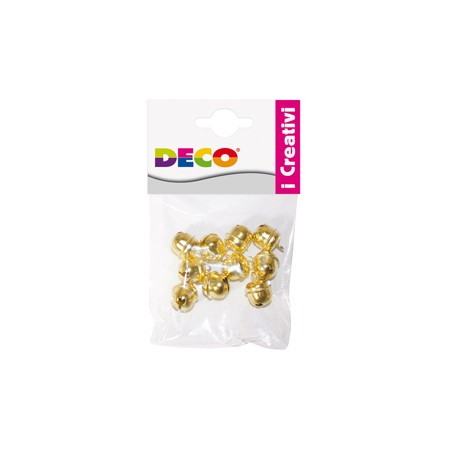 Busta 10 sonagli dim. 14,5mm in metallo color oro 11490 DECO