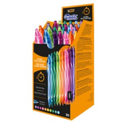 Box 30 penne sfera scatto 10 colori assortiti Gelocity quick dry BICÂ®