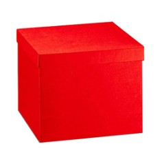 Scatola c/coperchio 30x30x24cm seta rosso Scotton