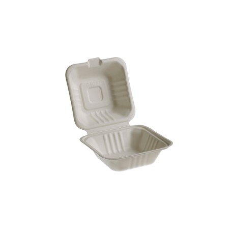 50 Vaschette Hamburger box 15x15cm Take away BIO Leone