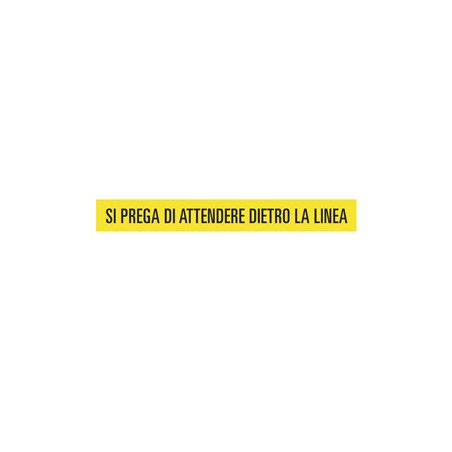 Striscia adesiva da terra PVC 120x15cm SI PREGA DI ATTENDERE DIETRO LA LINEA