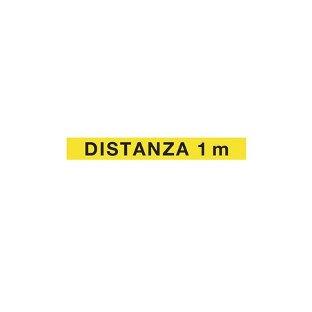 Striscia adesiva da terra in PVC 120x15cm "DISTANZA 1 m"