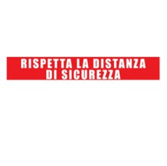 Striscia adesiva da terra 100x15cm "RISPETTA LA DISTANZA DI SICUREZZA"