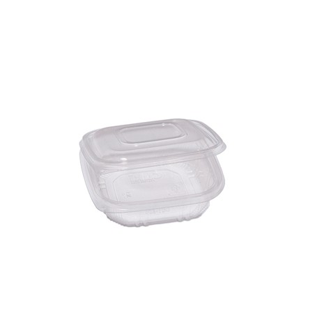 Pack 50 contenitori in PP coperchio incernierato 15,5x15,5cm H3,7cm Cuki QC1-500