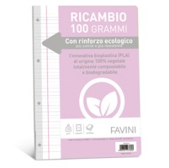 Ricambi c/rinforzo ecologico f.to A4 100gr 40fg rigo di 1a Favini