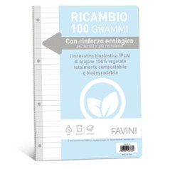 Ricambi c/rinforzo ecologico f.to A4 100gr 40fg 1 rigo Favini