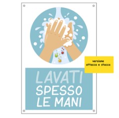 Etichetta autoadesiva 20x30cm "Lavati spesso le mani"