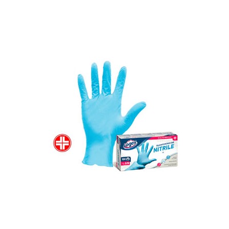 Scatola 100 guanti in nitrile non talcato tg. S/M azzurro uso medicale