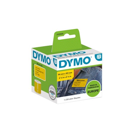 Rotolo 220 Etichette Spedizione/Badge 54x101mm gialle per Dymo LabelWriter