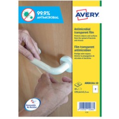 Adesivo antimicrobico in poliestere trasp.10fg A4 199,6x143,5mm(2et/fg) Avery