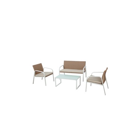 Salotto Madeira bianco/beige - set 4 elementi