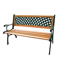 Panca da giardino Rombo L125cm in ghisa e legno