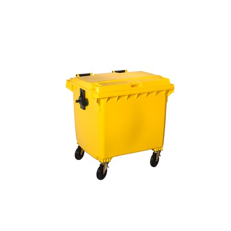 Contenitore rifiuti 1100Lt c/ruote giallo Contivia 4