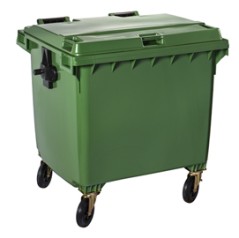 Contenitore rifiuti 1100Lt c/ruote verde Contivia 4