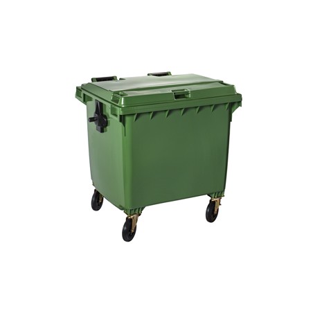 Contenitore rifiuti 1100Lt c/ruote verde Contivia 4