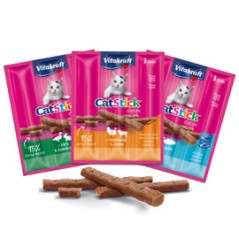 Confezione da 3 Cat-Stick mini per gatti gusto tacchino e agnello 18 gr