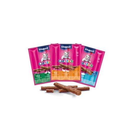 Confezione da 3 Cat-Stick mini per gatti gusto tacchino e agnello 18 gr