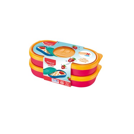 Set 2 Snack box rosa corallo Picnik Concept Maped