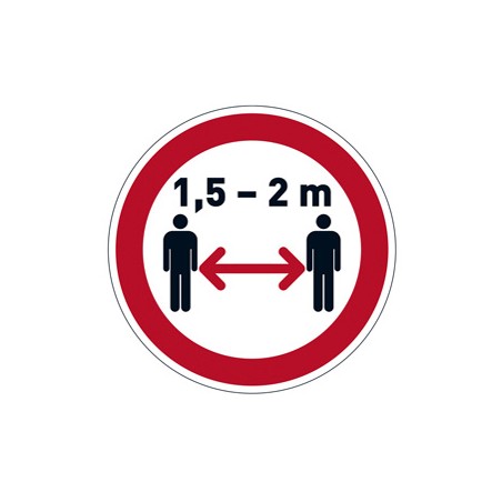 Pittogramma da pavimento rimovibile "Mantenere la distanza di sicurezza" Ã˜ 43cm