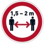 Pittogramma da pavimento rimovibile "Mantenere la distanza di sicurezza" Ã˜ 43cm